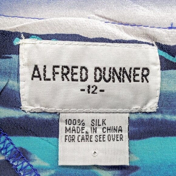 Alfred Dunner Blue Silk Short Sleeve Top - Picture 3 of 4